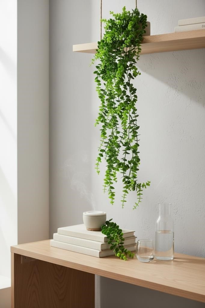 Yapay Çiçek Sarkan Okaliptus Şimşir Yapay Sarmaşık Sarkan Çiçek 90cm