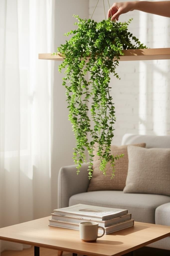 Yapay Çiçek Sarkan Okaliptus Şimşir Yapay Sarmaşık Sarkan Çiçek 90cm