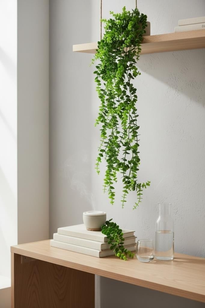 Yapay Çiçek Sarkan Okaliptus Şimşir Yapay Sarmaşık Sarkan Çiçek 90cm