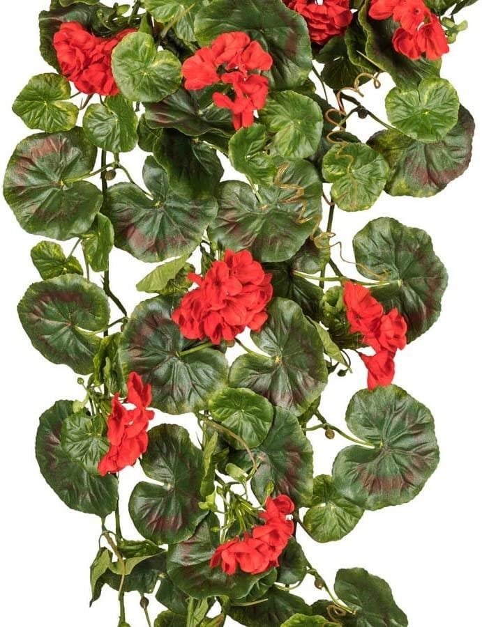 Yapay Çiçek Sarkan Sardunya 80cm 1. Kalite Kırmızı