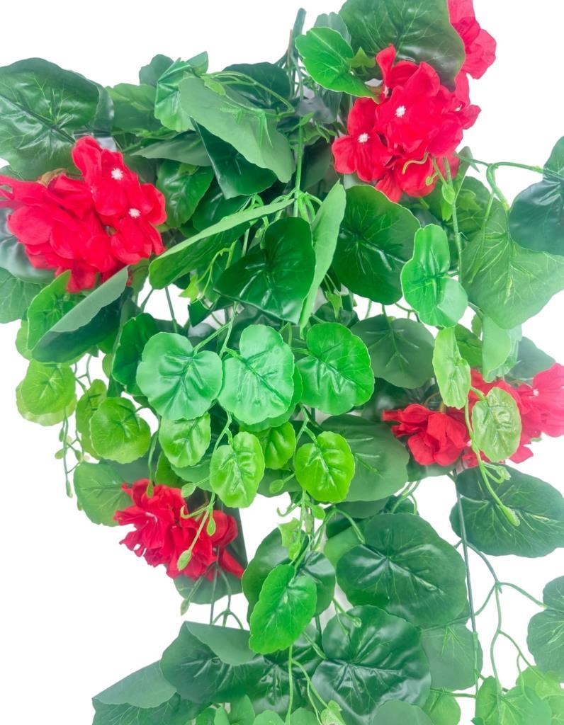 Yapay Çiçek Sarkan Sardunya 80cm Canlı Kırmızı