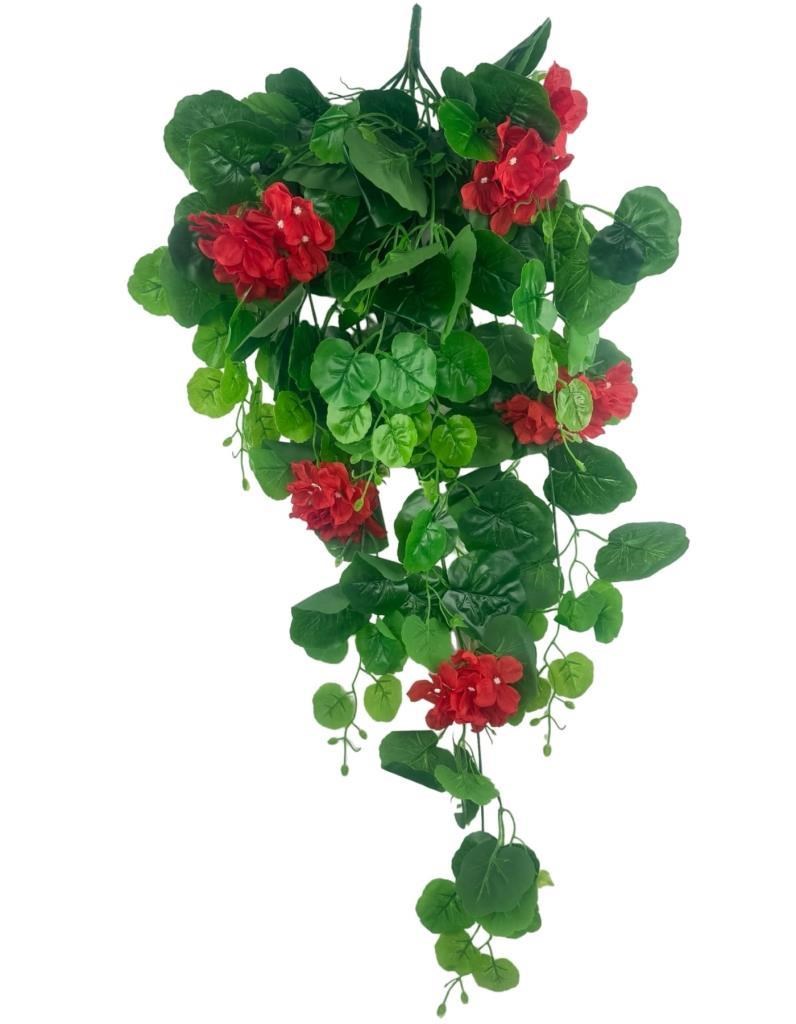 Yapay Çiçek Sarkan Sardunya 80cm Canlı Kırmızı