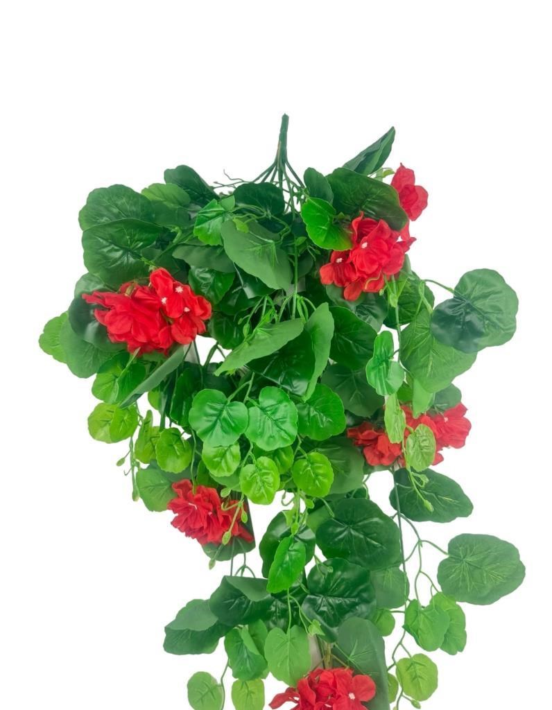 Yapay Çiçek Sarkan Sardunya 80cm Canlı Kırmızı