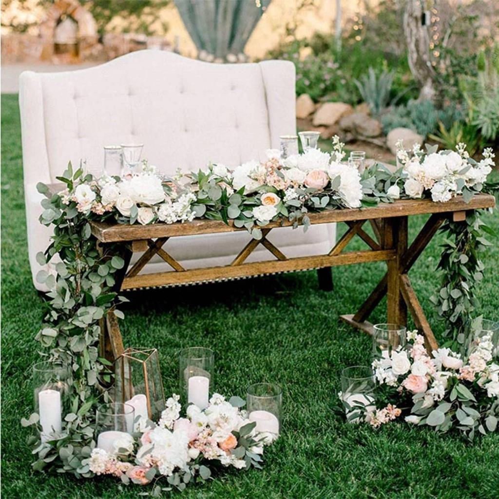 Yapay Çiçek Sarkan Ve Dolanan Okaliptus lu Söğüt Yaprağı Yapay Sarmaşık