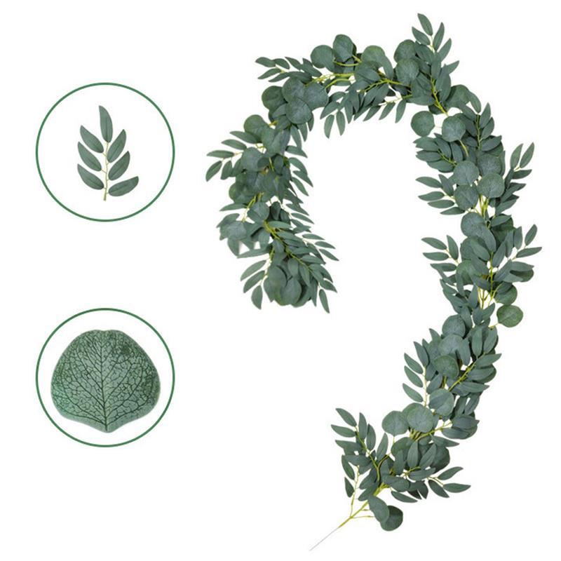 Yapay Çiçek Sarkan Ve Dolanan Okaliptus lu Söğüt Yaprağı Yapay Sarmaşık