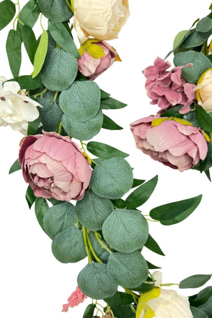 Yapay Çiçek Sarkan Ve Dolanan Şakayık Pudra Krem Okaliptus Yapay Sarmaşık Masa Çiçeği