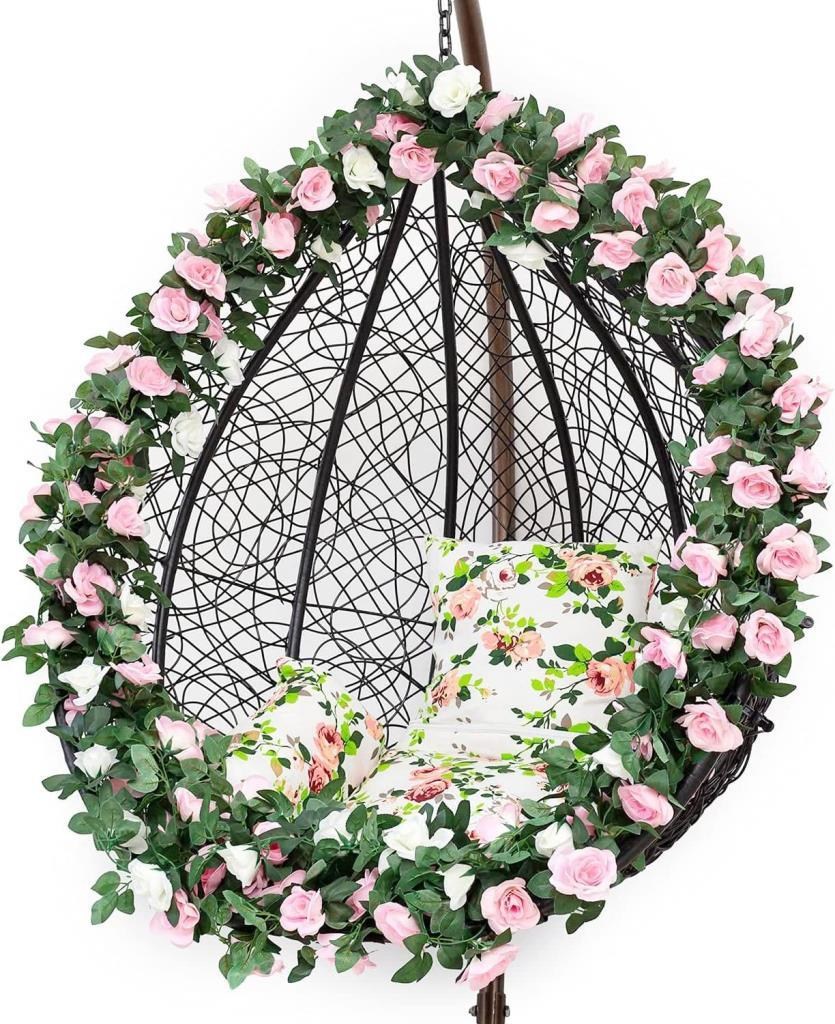 Yapay Çiçek Sarkan Ve Dolanan Sarmaşık Pembe Gül Yapay Sarmaşık 200cm