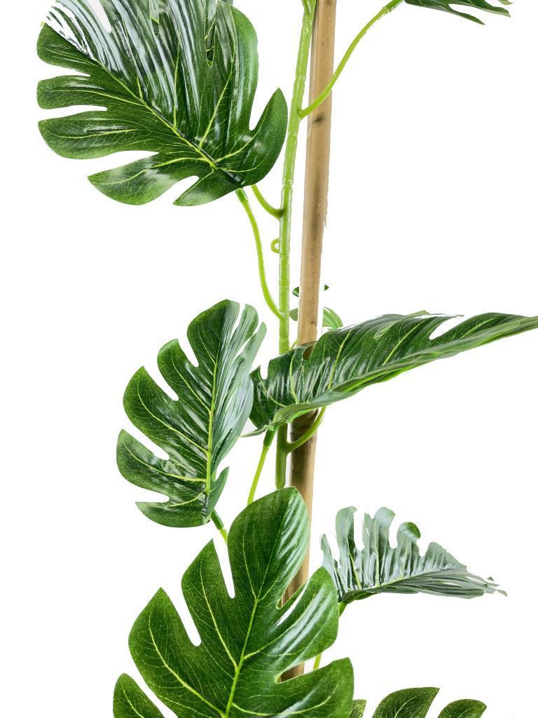 Yapay Çiçek Sarmaşık  Monstera Salon Bitkisi Siyah Saksılı 80cm 12 Yapraklı
