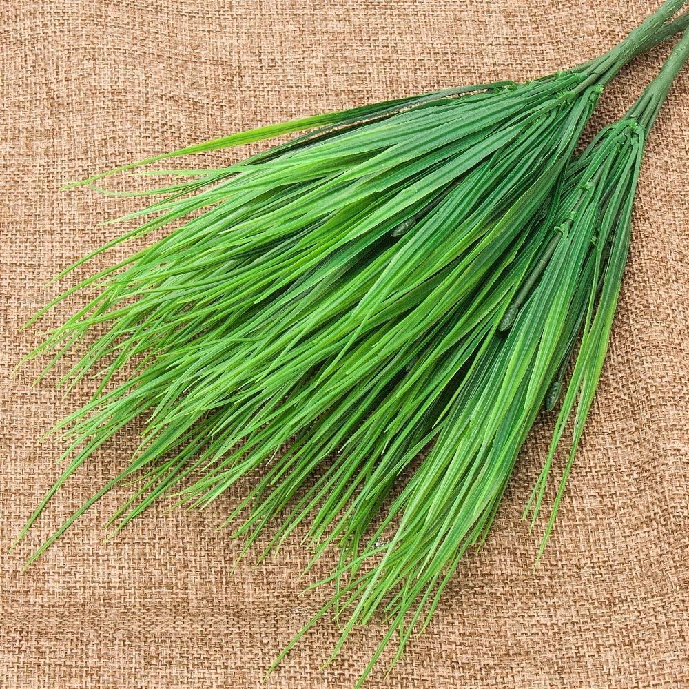 Yapay Çiçek Saz Demet 10 ADET Garnitür Yeşil Aradal Dekoratif Yapay Bitki