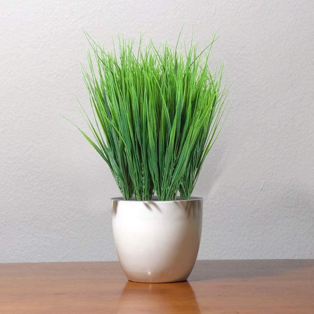 Yapay Çiçek Saz Demet 10 ADET Garnitür Yeşil Aradal Dekoratif Yapay Bitki