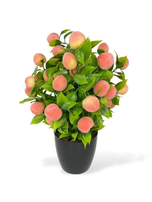 Yapay Çiçek Şeftali Ağacı Siyah Saksıda Şeftali 30cm 