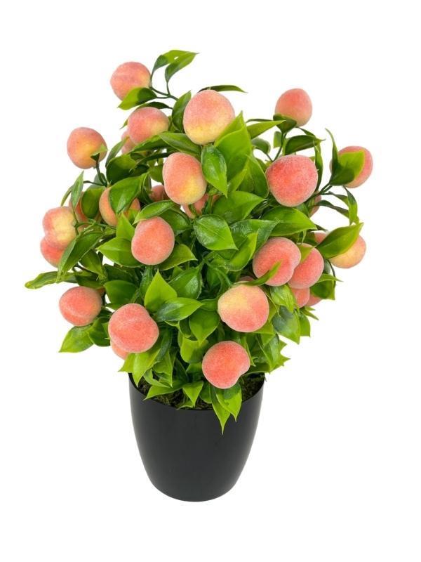 Yapay Çiçek Şeftali Ağacı Siyah Saksıda Şeftali 30cm 