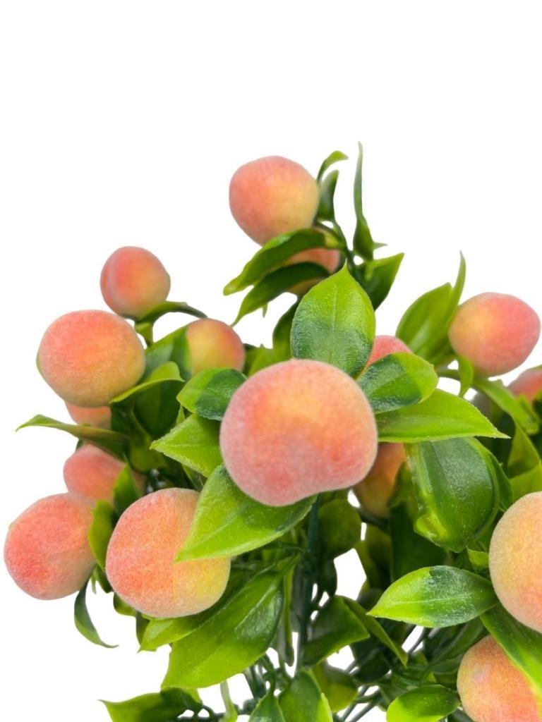 Yapay Çiçek Şeftali Demeti Yapay Meyve Demeti Yeşil Yapraklı 