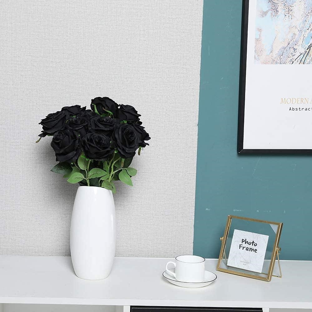 Yapay Çiçek Siyah 9lu Gül Demeti Kumaş 40*25cm