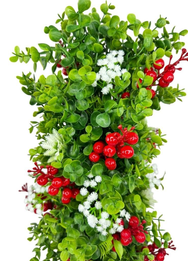 Yapay Çiçek Siyah Saksıda Kokinalı Yeşil Şimşir Ağacı 70*30cm