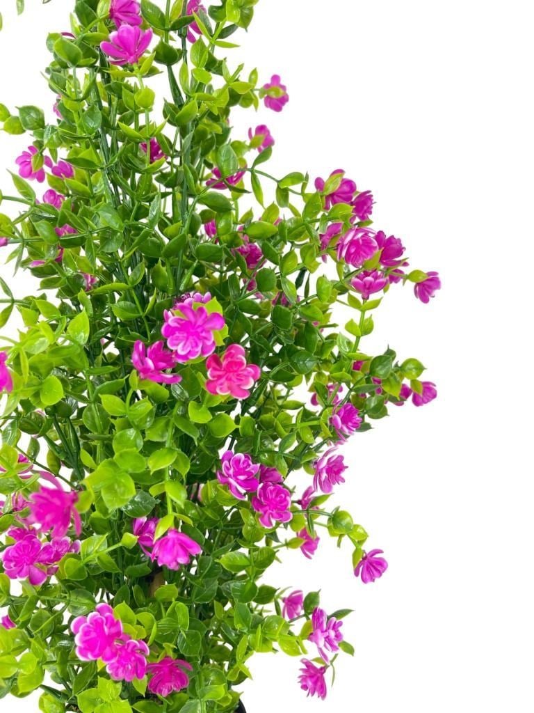 Yapay Çiçek Siyah Saksıda Lila Mineli Şimşir Ağacı 55cm