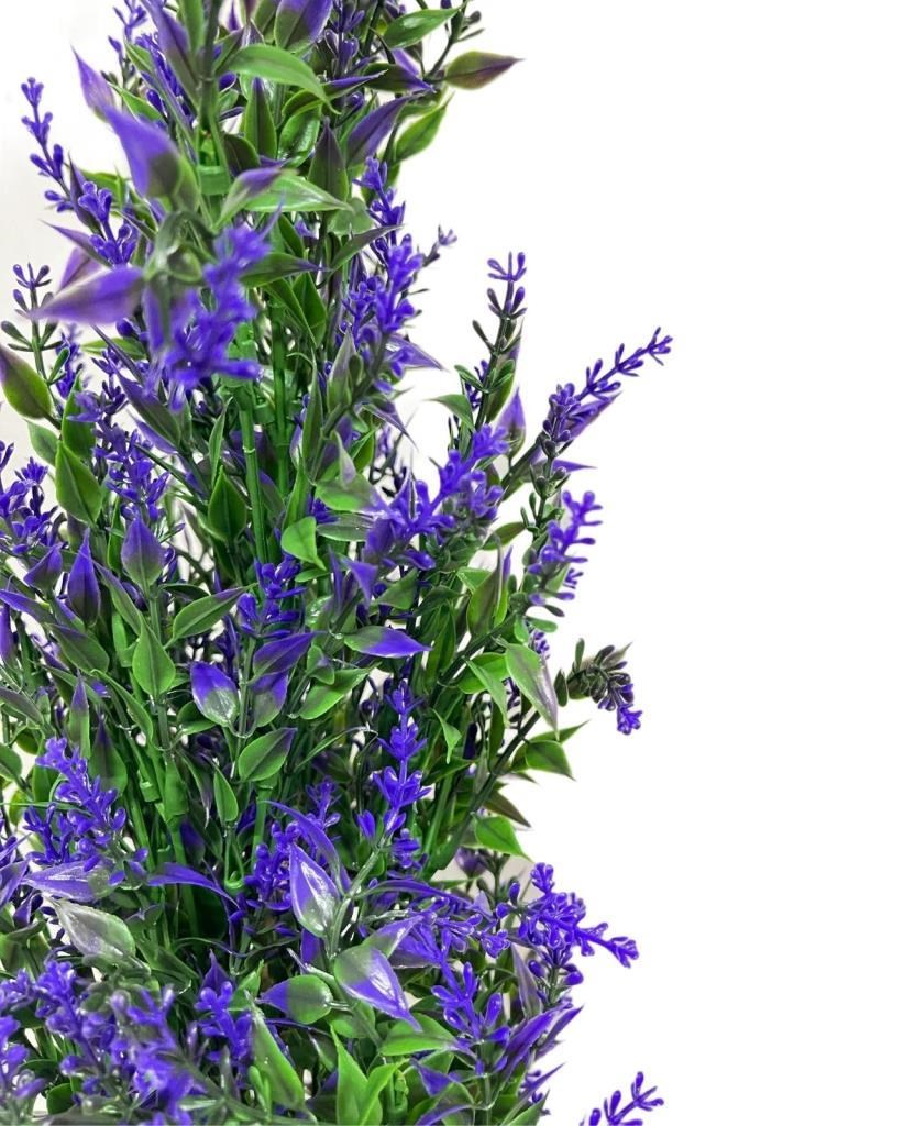 Yapay Çiçek Siyah Saksıda Mor Lavanta Ağacı 55cm