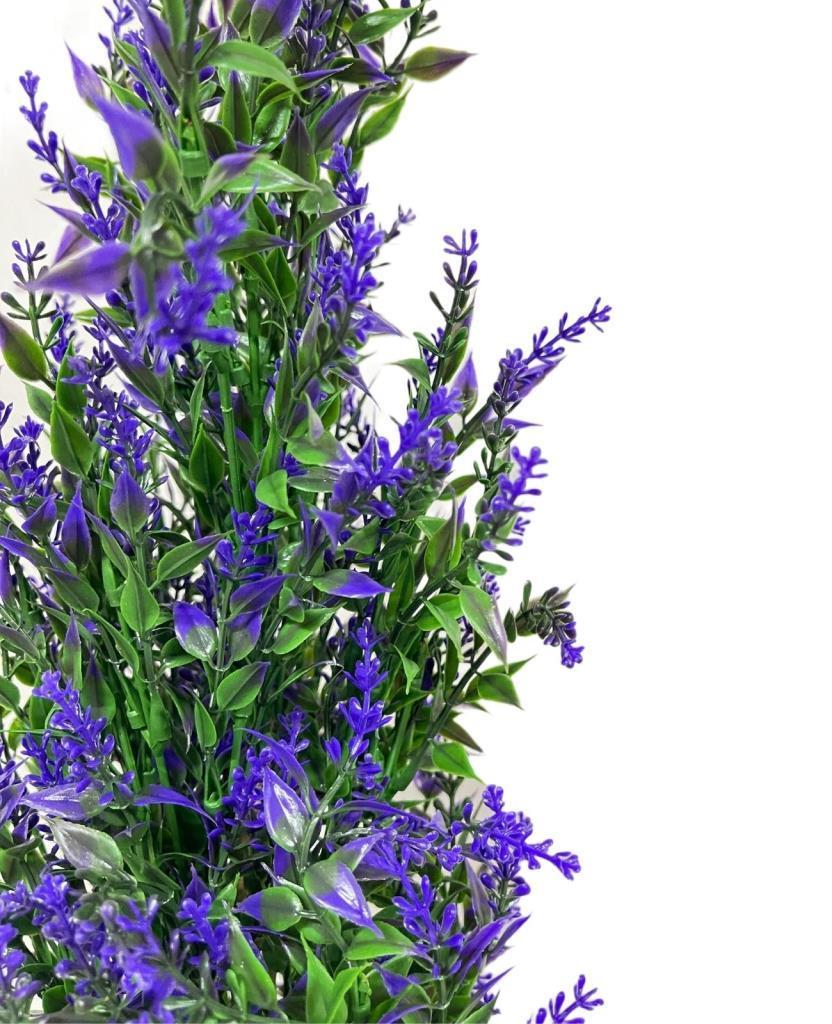 Yapay Çiçek Siyah Saksıda Mor Lavanta Ağacı 55cm