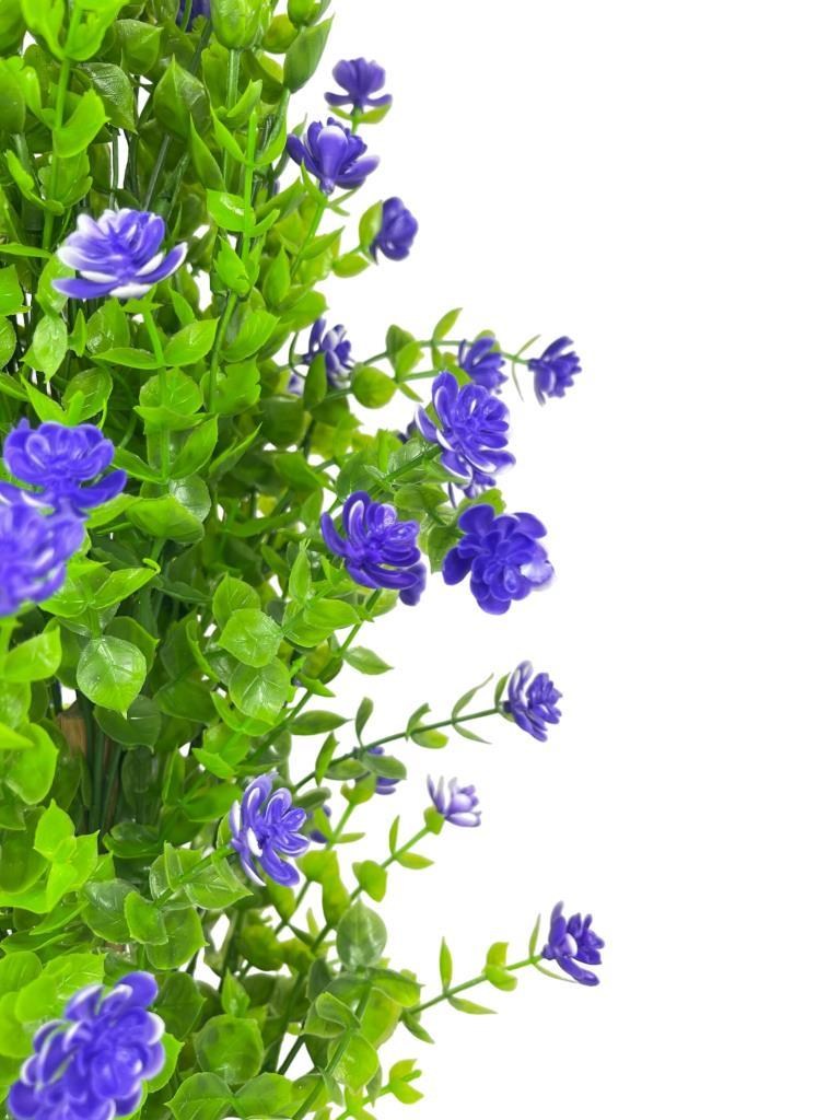 Yapay Çiçek Siyah Saksıda Mor Mineli Şimşir Ağacı 55cm