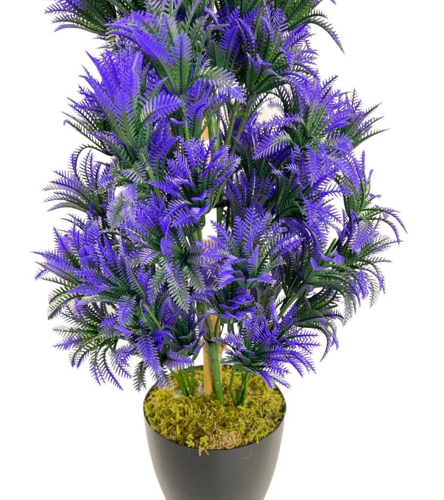 Yapay Çiçek Siyah Saksıda Mor Sıkas Ağacı 55cm
