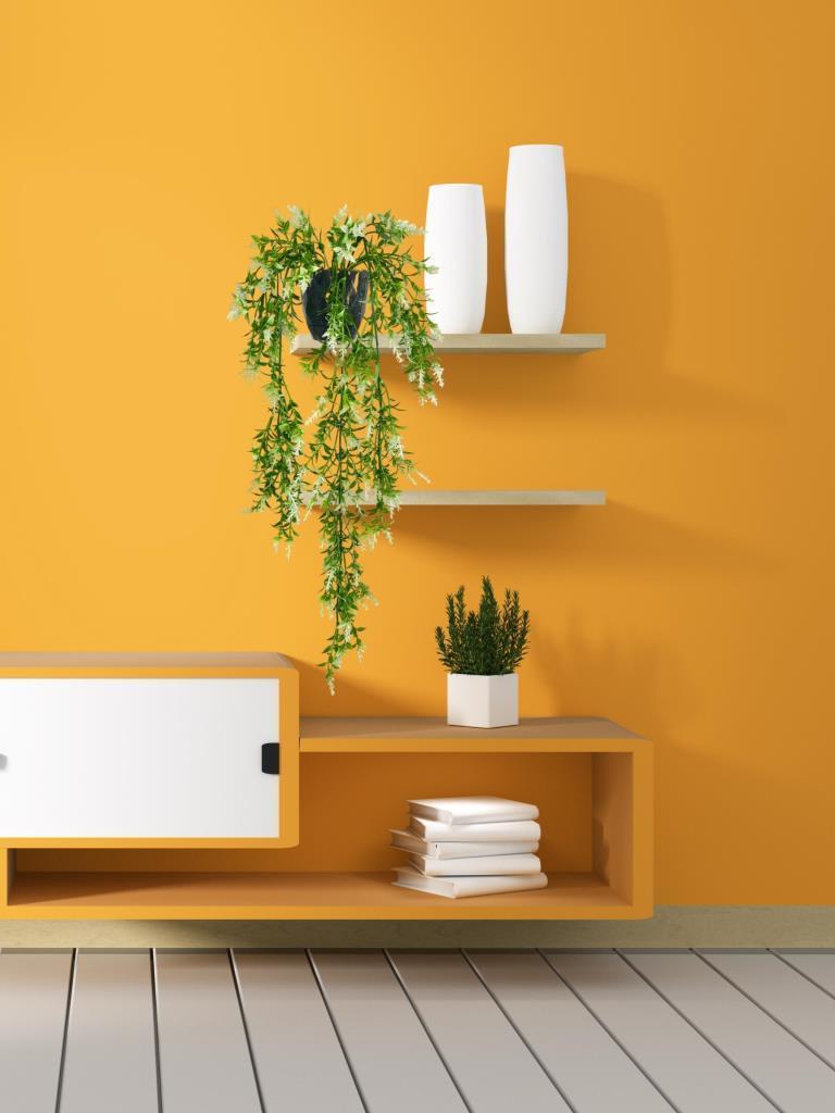 Yapay Çiçek Siyah Saksıda Sarkan ty60 Yeşil Beyaz Bitki Yapay Sarmaşık 60cm