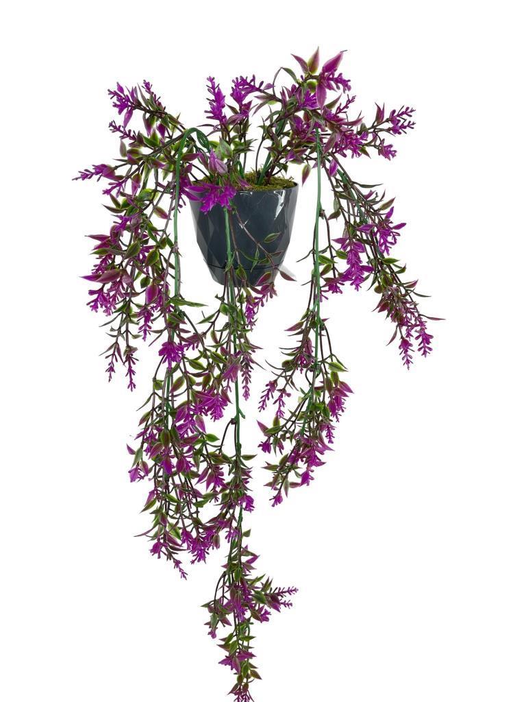 Yapay Çiçek Siyah Saksıda Sarkan ty60 Fuşya Bitki Yapay Sarmaşık 60cm