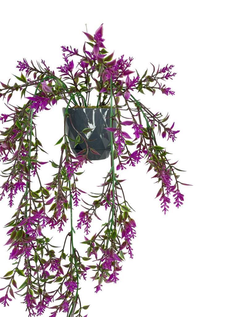 Yapay Çiçek Siyah Saksıda Sarkan ty60 Fuşya Bitki Yapay Sarmaşık 60cm