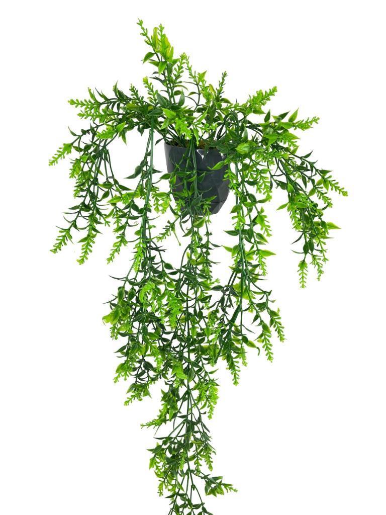Yapay Çiçek Siyah Saksıda Sarkan ty60 Yeşil Bitki Yapay Sarmaşık 60cm