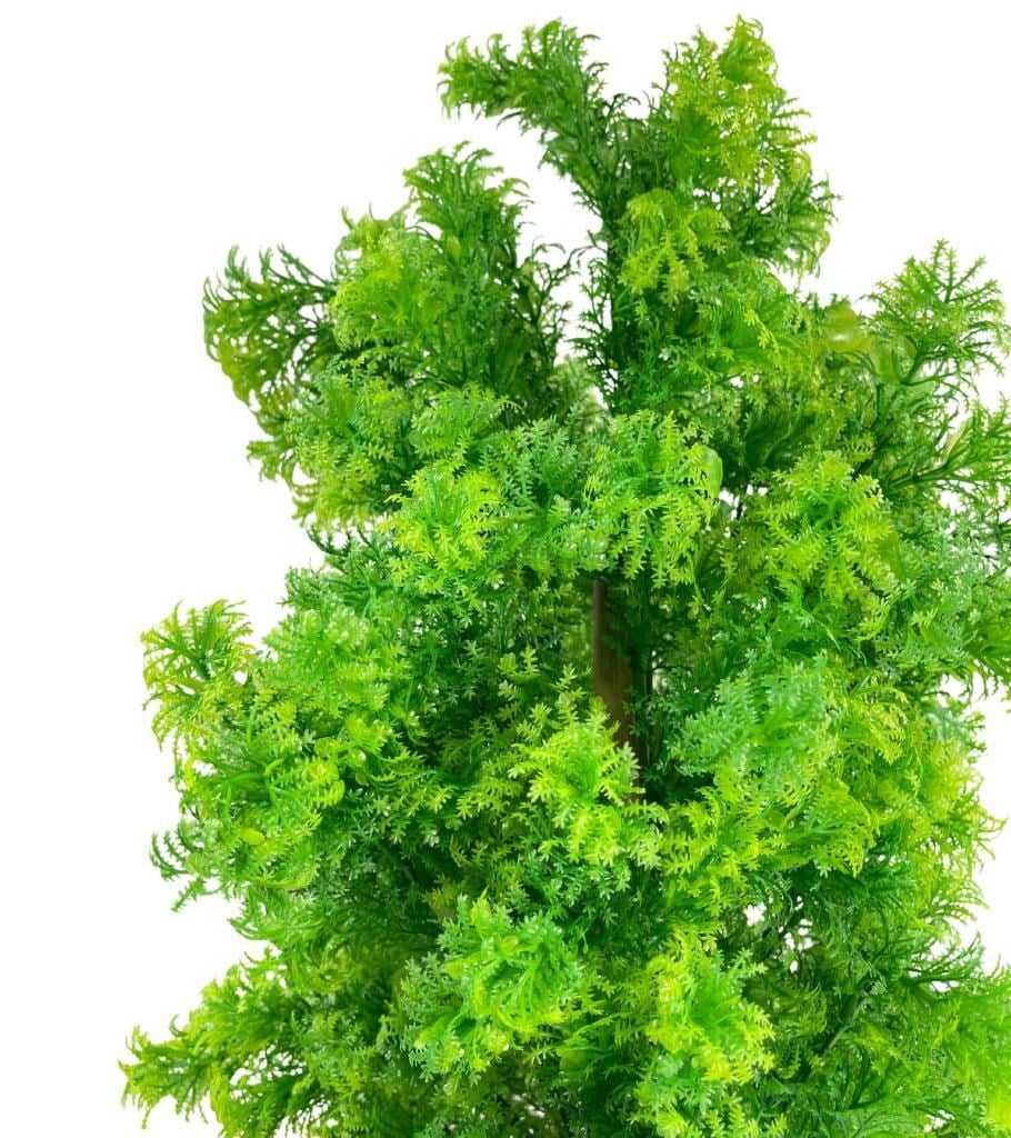 Yapay Çiçek Siyah Saksıda Yeşil Fesleğen Bonsai Ağacı 55cm