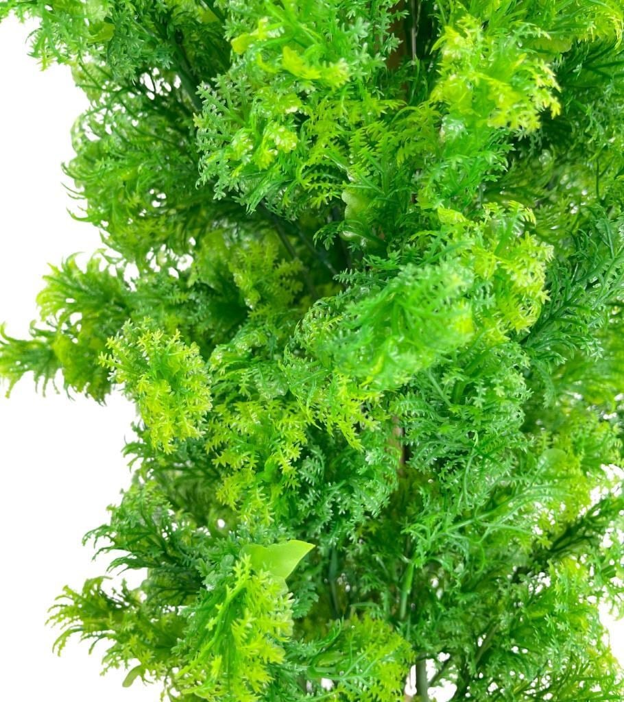 Yapay Çiçek Siyah Saksıda Yeşil Fesleğen Bonsai Ağacı 55cm