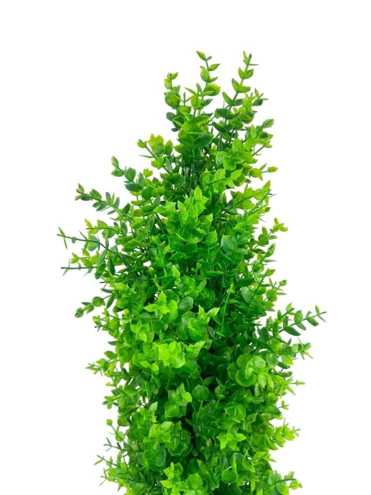 Yapay Çiçek Siyah Saksıda Yeşil Şimşir Ağacı 70*30cm
