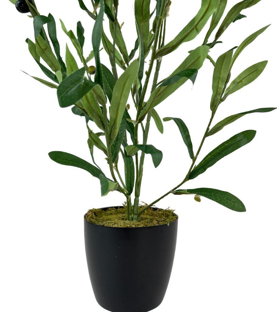 Yapay Çiçek Siyah Saksıda Zeytin Dalı 60cm 
