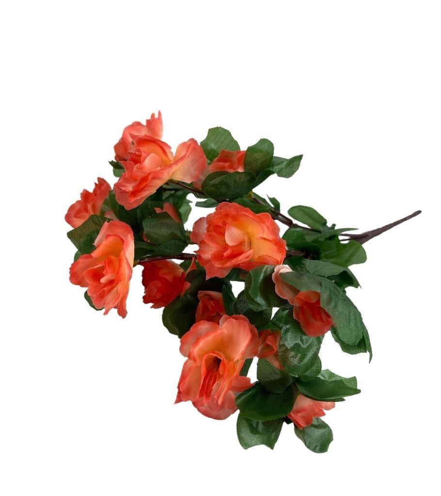 Yapay Çiçek Somon Açelya Demeti 7 Dallı 33*20cm