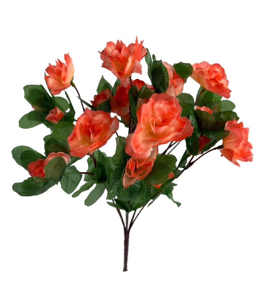 Yapay Çiçek Somon Açelya Demeti 7 Dallı 33*20cm