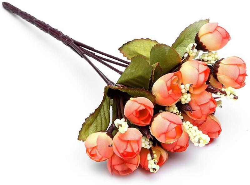 Yapay Çiçek Somon Fındık Gül Mini Gül Tomurcukları 15li