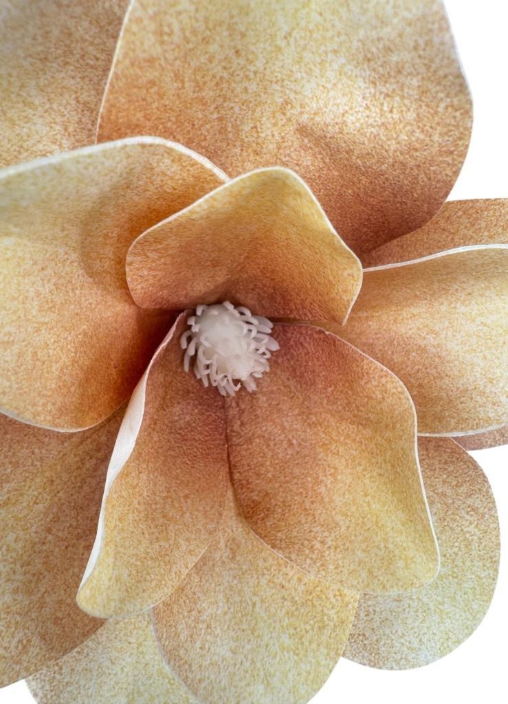 Yapay Çiçek Somon Manolya Islak Doku 3 Kafalı Uzun Dal Çiçek Flowers 80cm