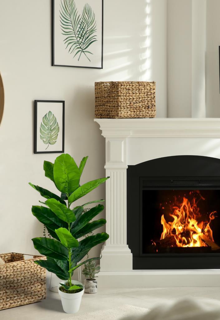 Yapay Çiçek Starliçe 80cm 23 Yapraklı Salon Çiçeği Beyaz Saksılı Yapay Bitki