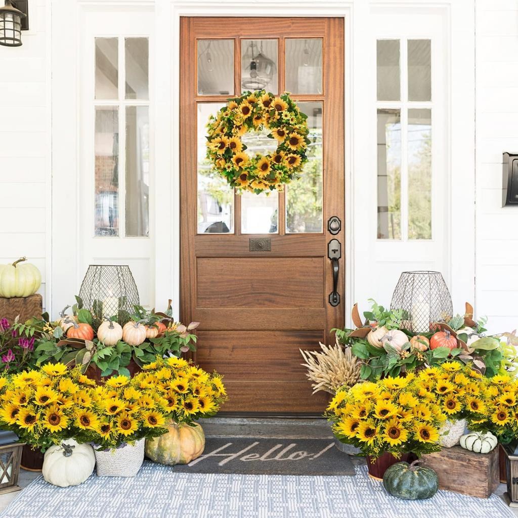 Yapay Çiçek Sunflower Ay Çiçeği Büyük Demet 12 Dallı 50cm