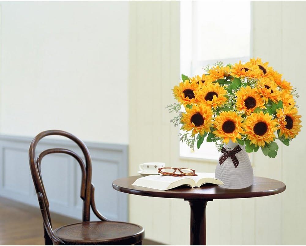 Yapay Çiçek Sunflower Ay Çiçeği Büyük Demet 12 Dallı 50cm