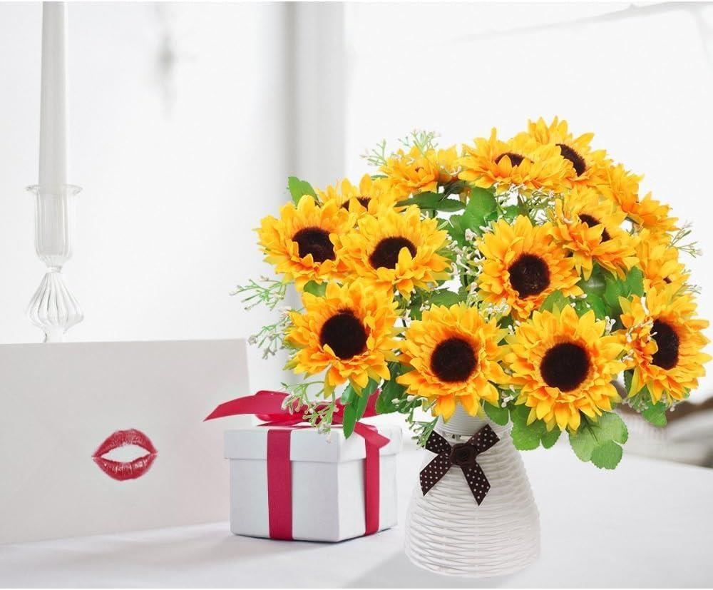Yapay Çiçek Sunflower Ay Çiçeği Büyük Demet 12 Dallı 50cm