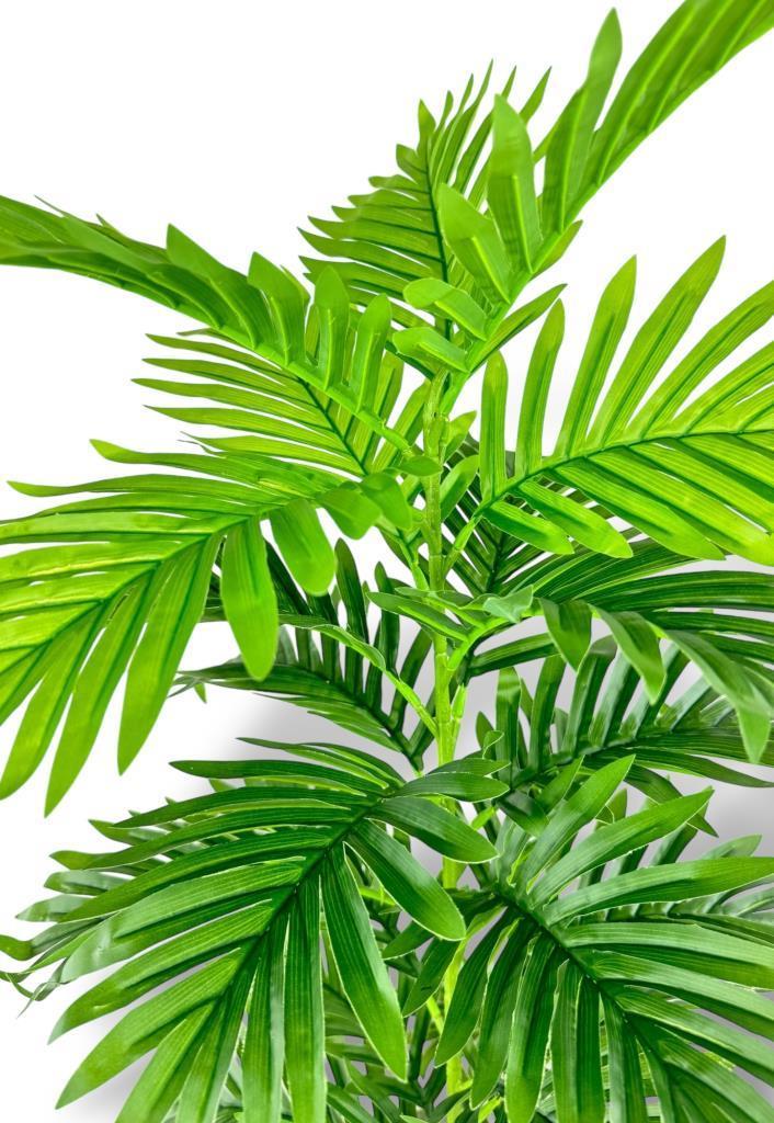 Yapay Çiçek Tropik Areka 80cm 23 Yapraklı Salon Çiçeği Beyaz Saksılı Yapay Bitki