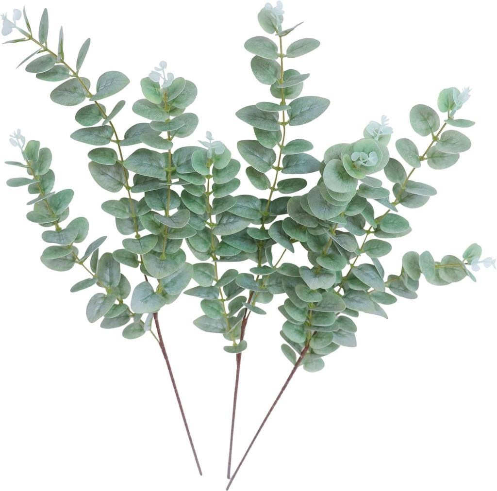 Yapay Çiçek Yeşil Okaliptus 90cm 5Dallı Uzun Dal Eucalyptus