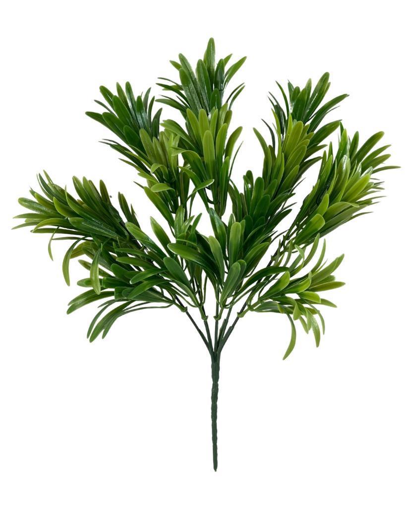 Yapay Çiçek Yeşil Renk Podocarpus Demeti 7dal 48 Çiçek Garnitür Aradal Dekoratif Yapay Bitki