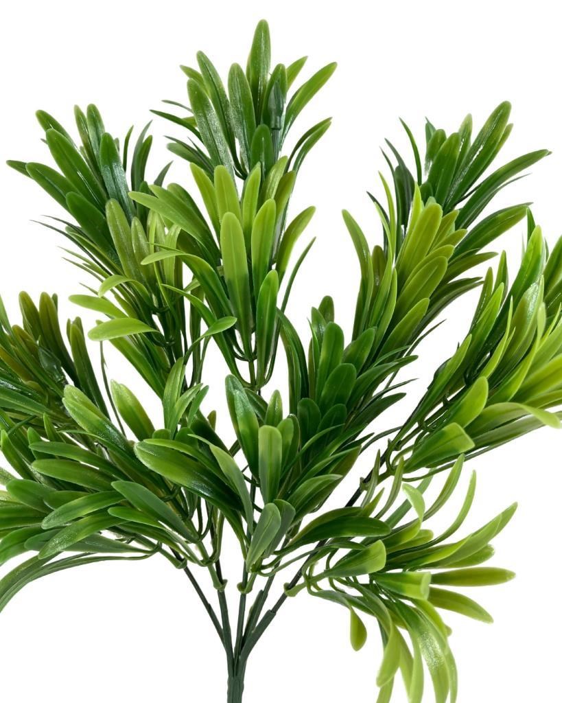 Yapay Çiçek Yeşil Renk Podocarpus Demeti 7dal 48 Çiçek Garnitür Aradal Dekoratif Yapay Bitki
