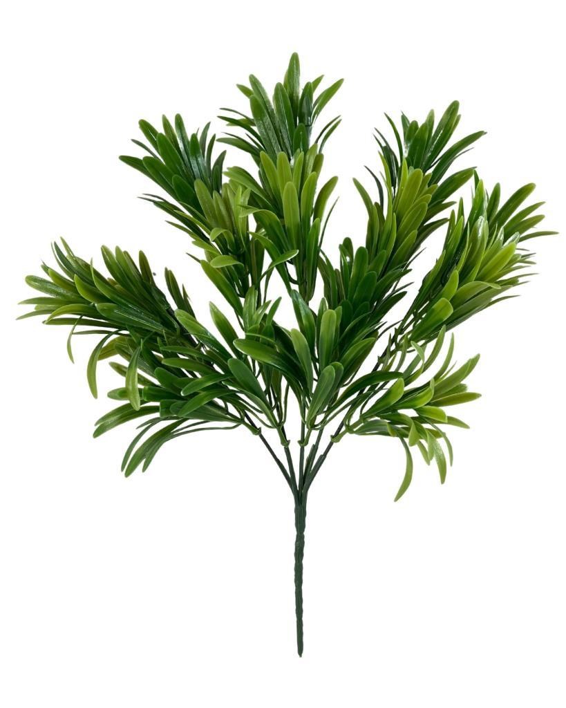 Yapay Çiçek Yeşil Renk Podocarpus Demeti 7dal 48 Çiçek Garnitür Aradal Dekoratif Yapay Bitki