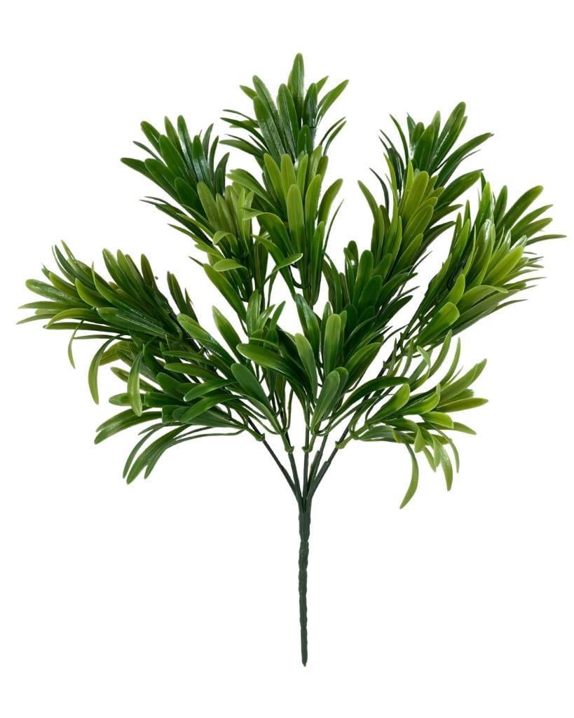 Yapay Çiçek Yeşil Renk Podocarpus Demeti 7dal 48 Çiçek Garnitür Aradal Dekoratif Yapay Bitki