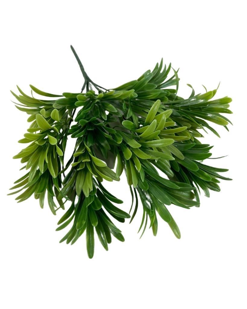 Yapay Çiçek Yeşil Renk Podocarpus Demeti 7dal 48 Çiçek Garnitür Aradal Dekoratif Yapay Bitki
