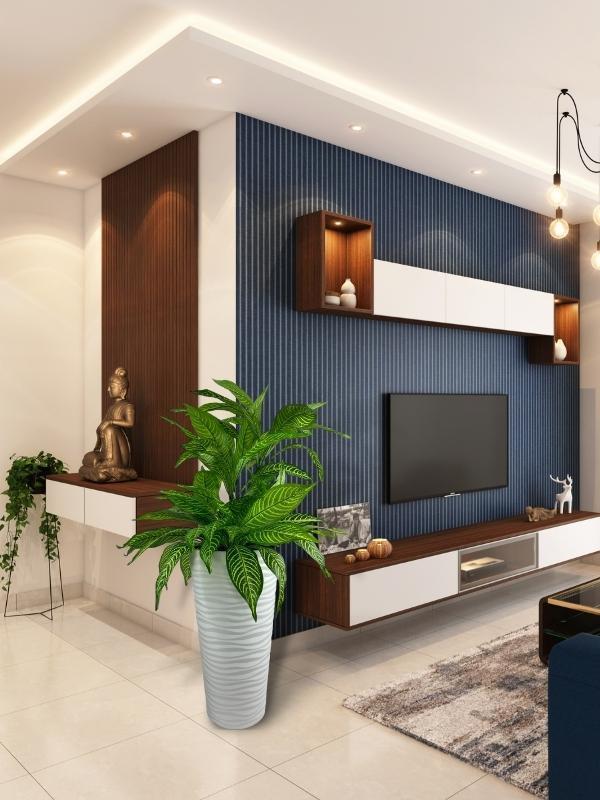 Yapay Çiçek Yukka Sarı Damarlı Salon Bitkisi Beyaz Uzun Kumsal Vazoda 120cm 60Yaprak