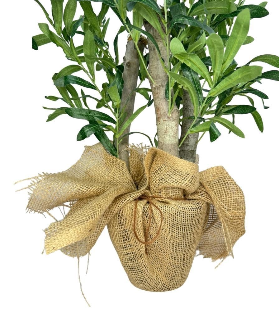 Yapay Çiçek Zeytin Ağacı 3 Gövdeli Plastik Siyah Saksıda 60cm Yapay Ağaç