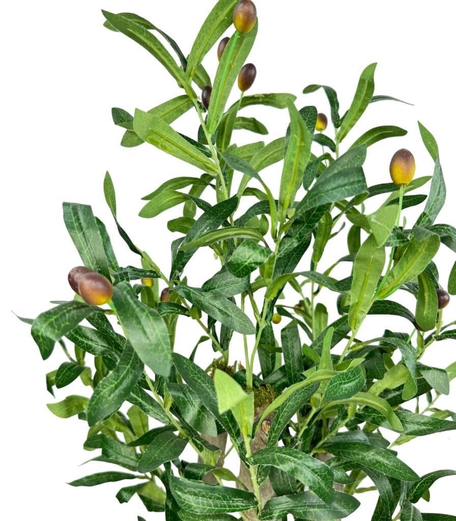 Yapay Çiçek Zeytin Ağacı 3 Gövdeli Plastik Siyah Saksıda 60cm Yapay Ağaç